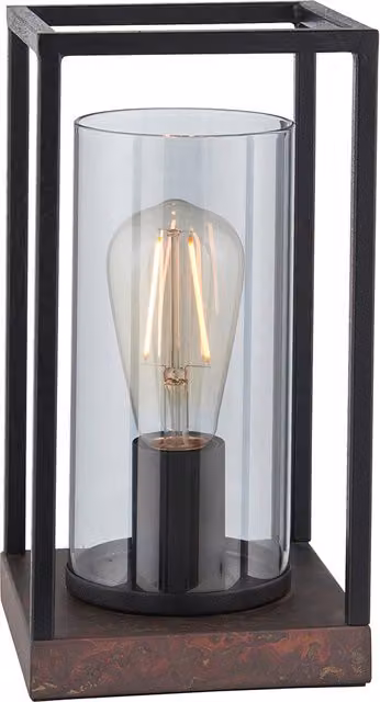 Perch & Parrow Caelan Minimalist Table Lamp with Grey Tinted Glass