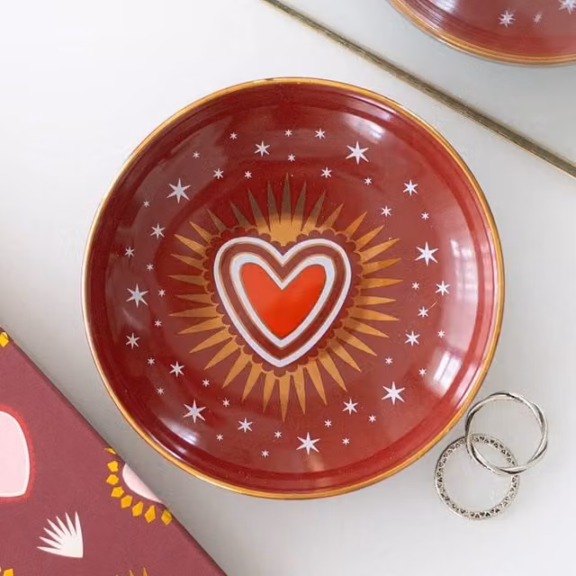 Uniqueful Sacred Heart Ceramic Trinket Dish in Red – 1