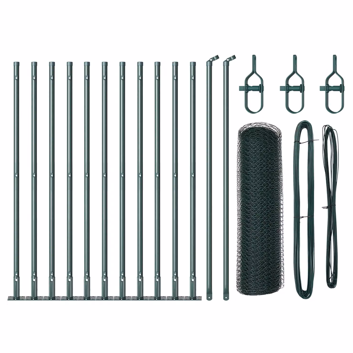 Berkfield Home Green PVC-Coated Steel Hexagon Fence, H: 40 cm, W: 25 m – 2