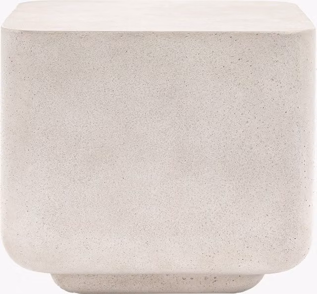 Perch & Parrow Grecia White Concrete Side Table