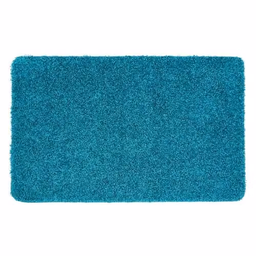 My Mat Petrol Blue Non-Slip Washable Shaggy Rectangular Rug W: 60 cm, D: 100 cm – 1