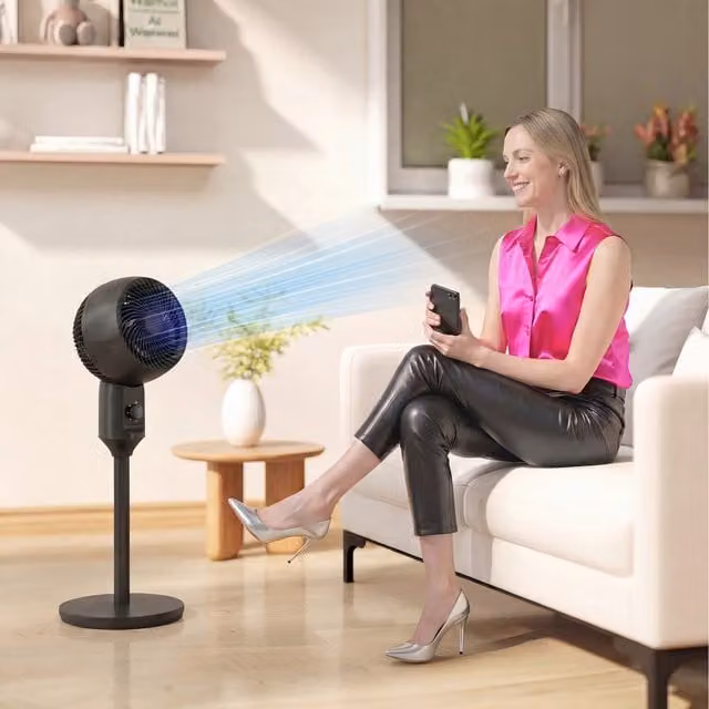HOMCOM Black Oscillating Pedestal Air Circulator Fan with 3 Speeds, Height: 81.28 cm