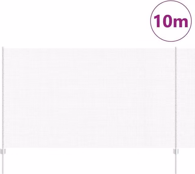 Berkfield Home Durable Welded Steel Wire Fence in Silver with 10 U-Profile Posts, W: 10 m, H: 1.4 m – 1