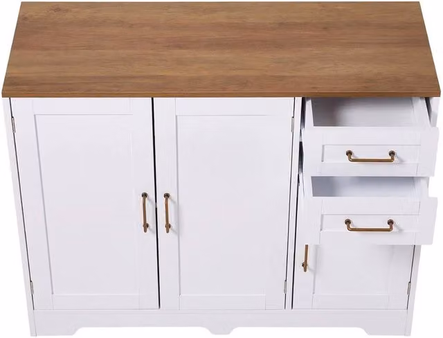 KORVIXA White Kitchen Storage Sideboard Cabinet