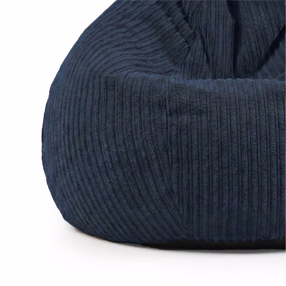 rucomfy Jumbo Cord Slouchbag Classic Indoor Bean Bag for Adults in Navy Blue – 3