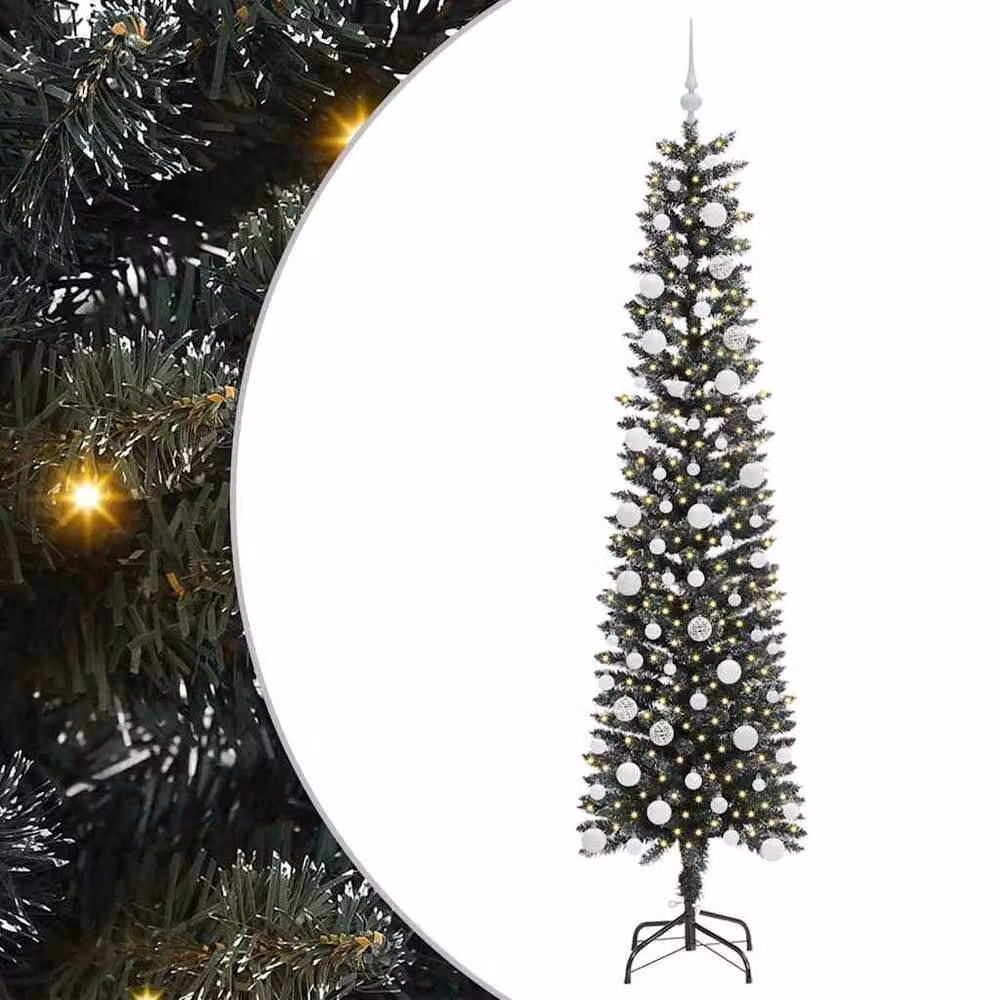 Berkfield Home Artificial Christmas Tree with 300 LEDs, Green, W/D/H: 58 x 58 x 210 cm – 2