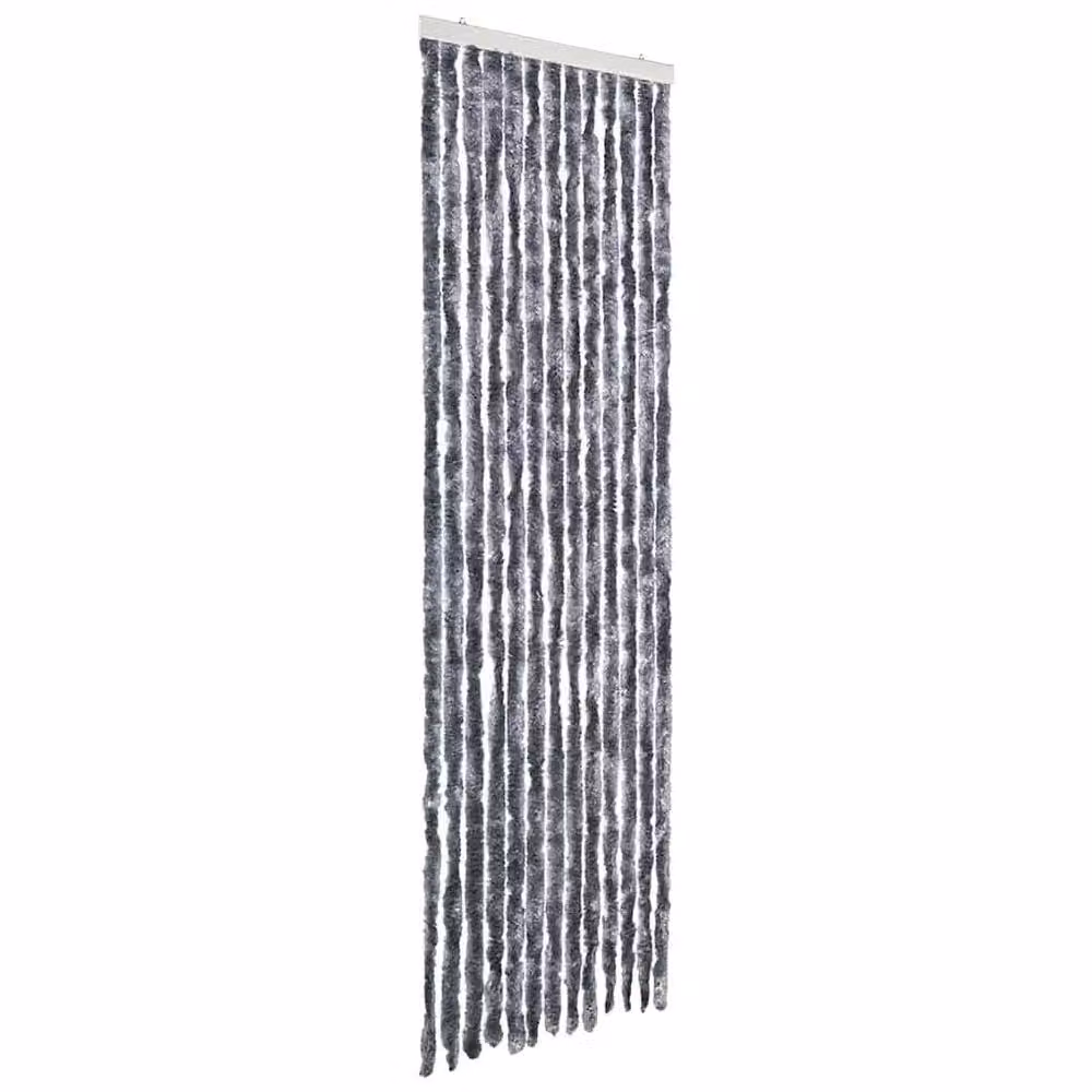 Berkfield Home Silver Chenille Insect Curtain, W: 56 cm, H: 200 cm – 2