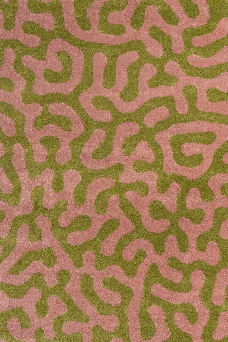 THE RUGS Joli Abstract Pattern Soft and Dense Pile Rug in Green, W: 240 cm, L: 340 cm