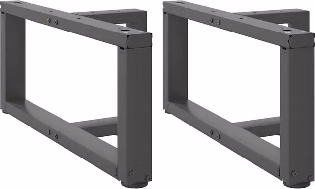Berkfield Home T-Shaped Coffee Table Legs, 2 Piece Anthracite and Black Steel, W: 60 cm, D: 25 cm, H: 30-31 cm