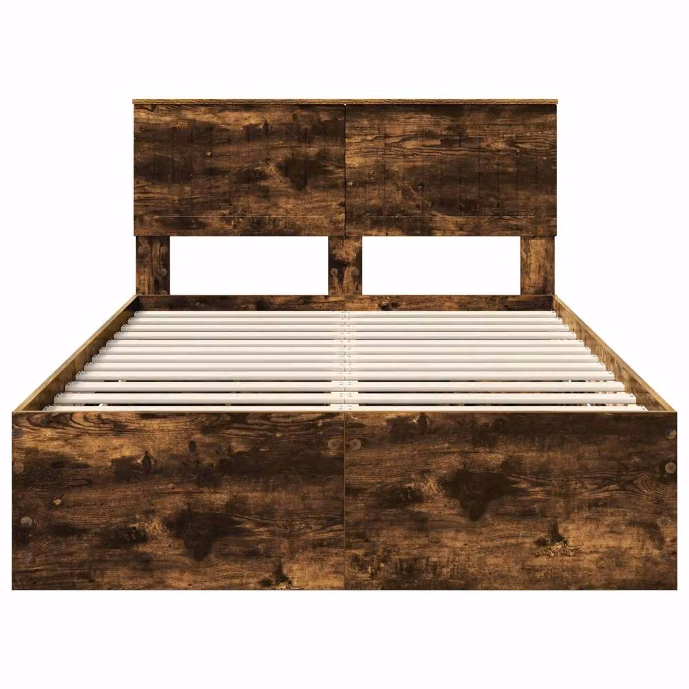 Berkfield Home Modern Bed Frame with Drawers in Smoked Oak Brown, W/D/H: 120 x 190 cm – 3