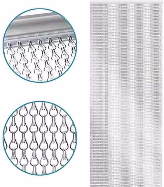 Homefront Aluminium Heavy Duty Fly Chain Curtain in Silver