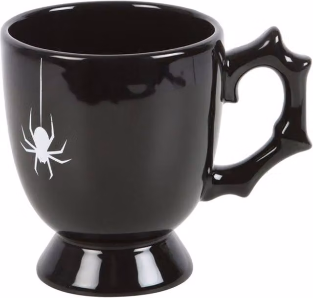 KDMD Gothic Black Spider Ceramic Teacup, 400ml