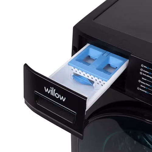 Willow WWDE8514BL Front Loading Washer Dryer, 8kg Wash/5kg Dry, 1400 Spin, Black – 6