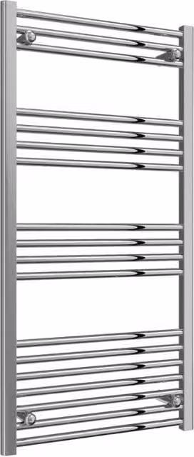 Bathroom Kingdom Capo Chrome Straight Heated Towel Rail in Silver, W: 60.0 cm, H: 120.0 cm