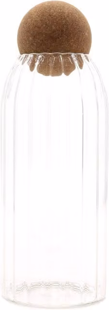 KDMK Transparent Ribbed Glass Jar with Clamp Lid for Dry Goods and Pasta