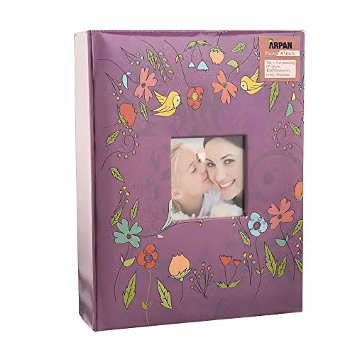 Arpan Fashion Design 200 Capacity Photo Album in Purple with Window for 5x7 inch (13x18 cm) Photos – 3