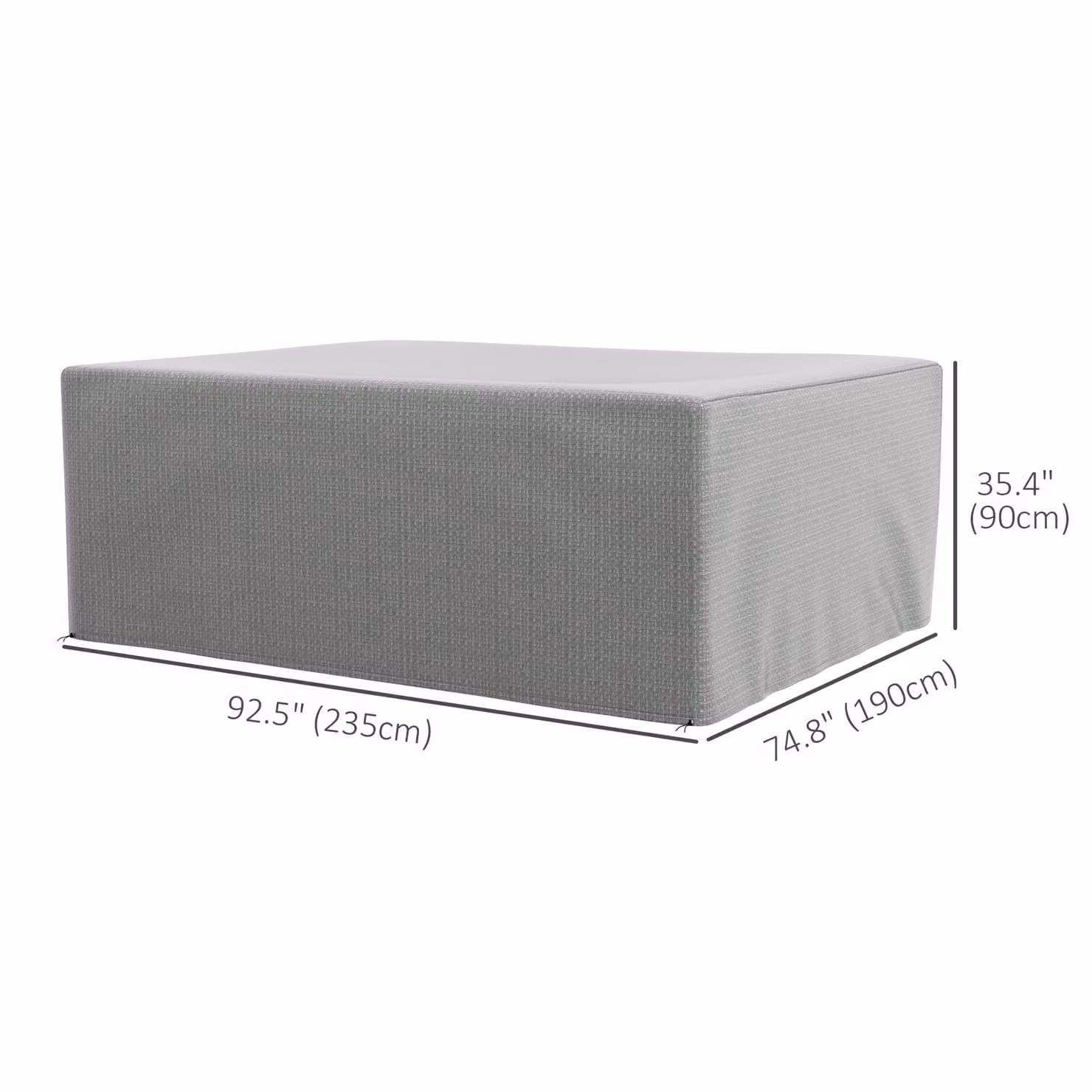 Outsunny Large Waterproof and Anti-UV Patio Furniture Cover, Grey, W/D/H: 235 x 190 x 90 cm – 3