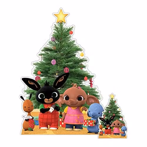 Star Cutouts SC4335 Bing Christmas Group Cardboard Cutout with Sula, Flop and Gifts in Multicolour