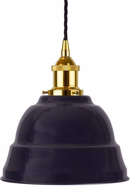 SE Home Lincoln Navy Blue Dome Pendant Light with Gold and Black Twisted Details