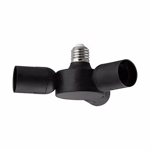 Loops Black Plastic E27 Screw-in Socket Holder Adapter Set of 3 – 1