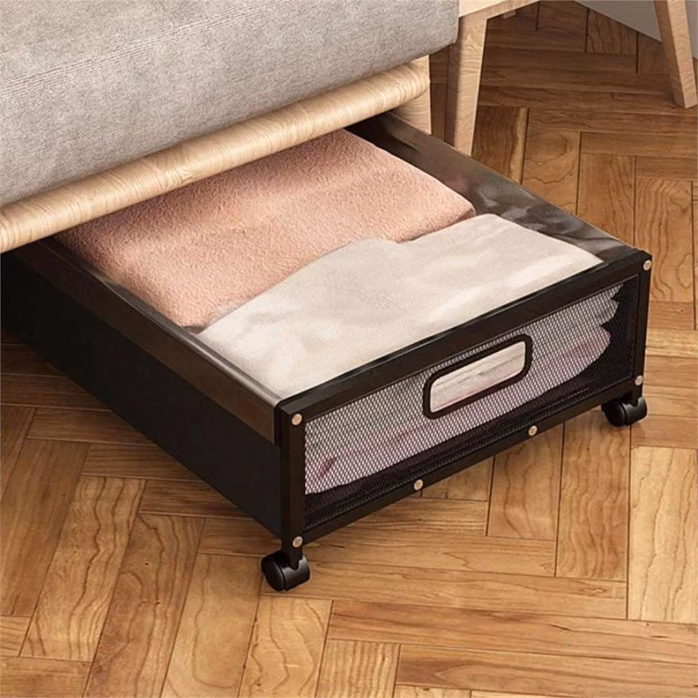 Nordara Underbed Storage Box with Lid and Wheels in Black – 3