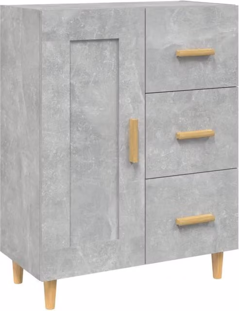 Berkfield Home Classic Sideboard in Grey Matt MDF, W/D/H: 69.5 x 34 x 90 cm