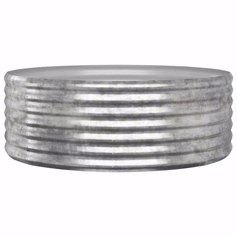 Berkfield Home Garden Raised Bed in Silver Powder-coated Steel, W: 100 cm, D: 100 cm, H: 36 cm – 3