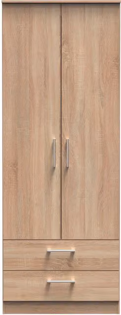 Ready Assembled 2 U Cornwall 2 Door 2 Drawer Wardrobe in Light Oak
