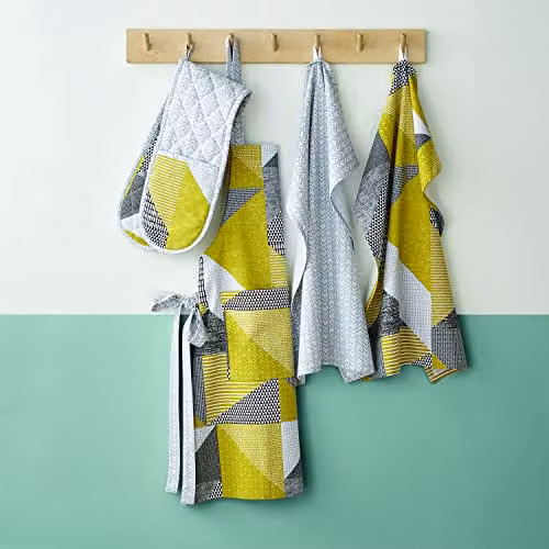 Catherine Lansfield Larsson Geo Cotton Double Oven Glove in Yellow – 2