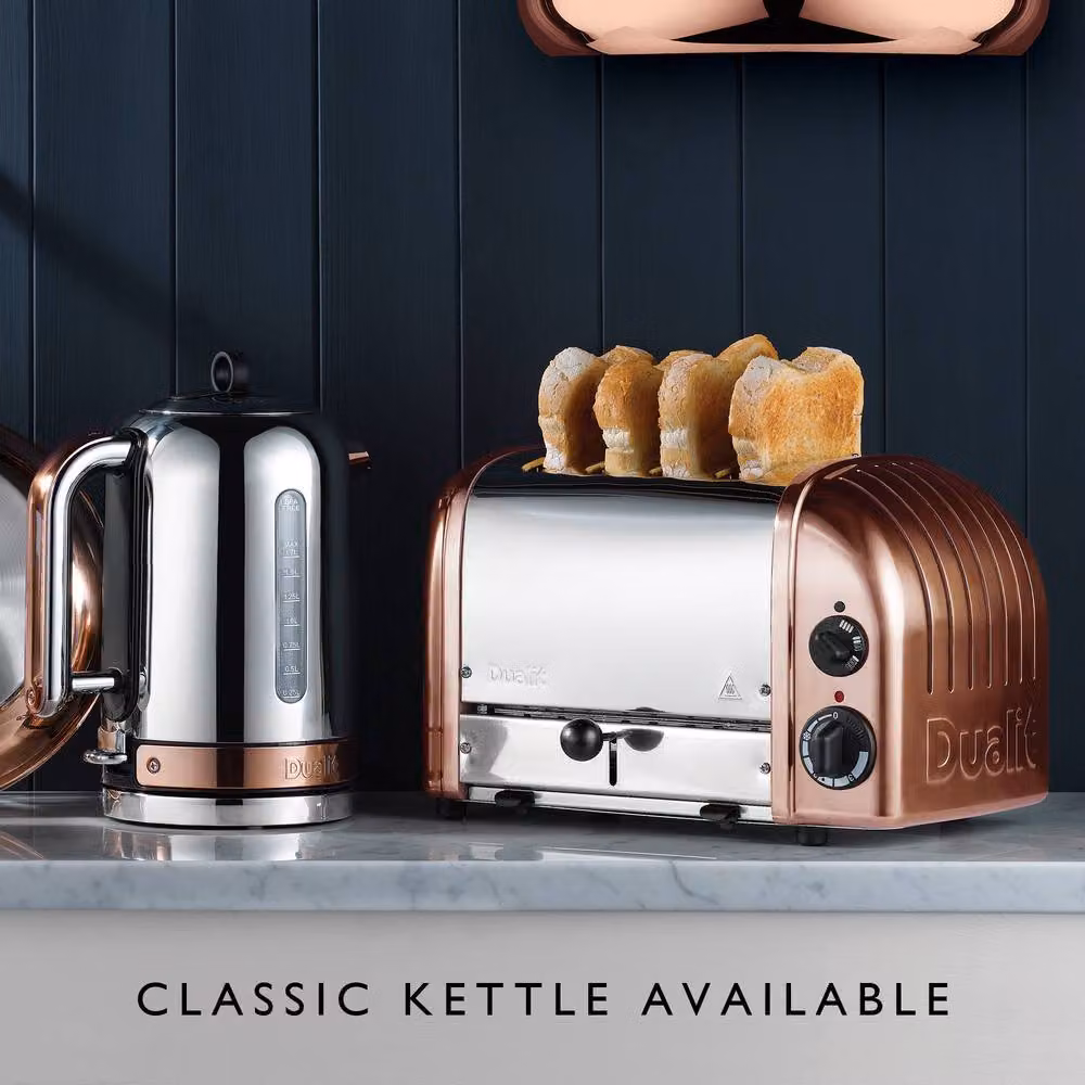 Dualit Classic 4 Slot Metal Toaster in Copper and Bronze with Timer – 4