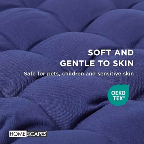 Homescapes Blue Cotton Garden Bench Cushion, W: 108 cm, D: 42 cm – 3