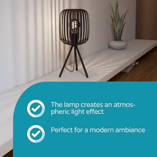 Eglo Romazzina Modern Black Metal Table Lamp IP20 – 3