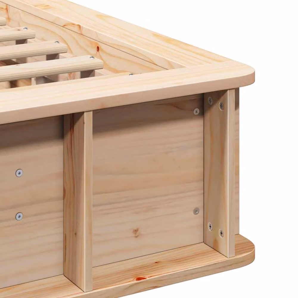 Berkfield Home Beautiful Solid Pine Wood Bed Frame with Lift Up Base, Beige, W: 90 cm, D: 200 cm – 2