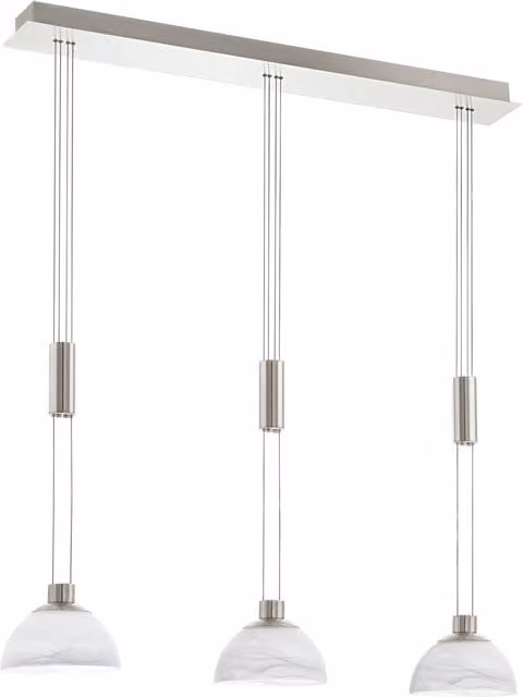 Loops LED Pendant Light in Silver and White Glass