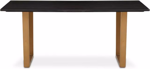 Orsina Black Marble Top Rectangular Dining Table with Gold Metal Base, W: 180 cm, D: 90 cm, H: 76 cm – 1