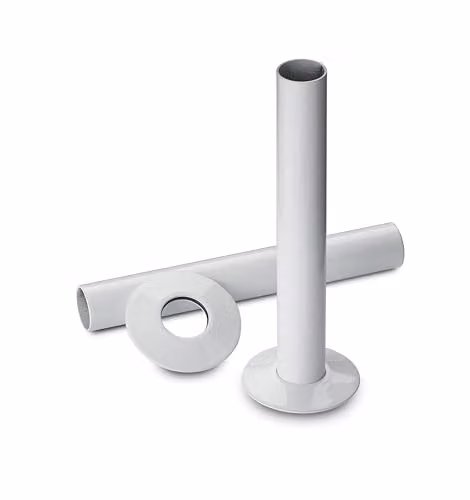 Terma Pipe Sleeving and Metal Collar Set, White, 130 mm