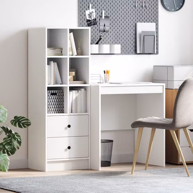 Berkfield Modern White Writing Desk in MDF Wood