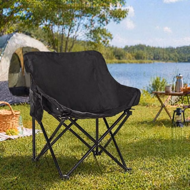 STILVORA Folding Camping Chair with Carry Bag in Black – 1