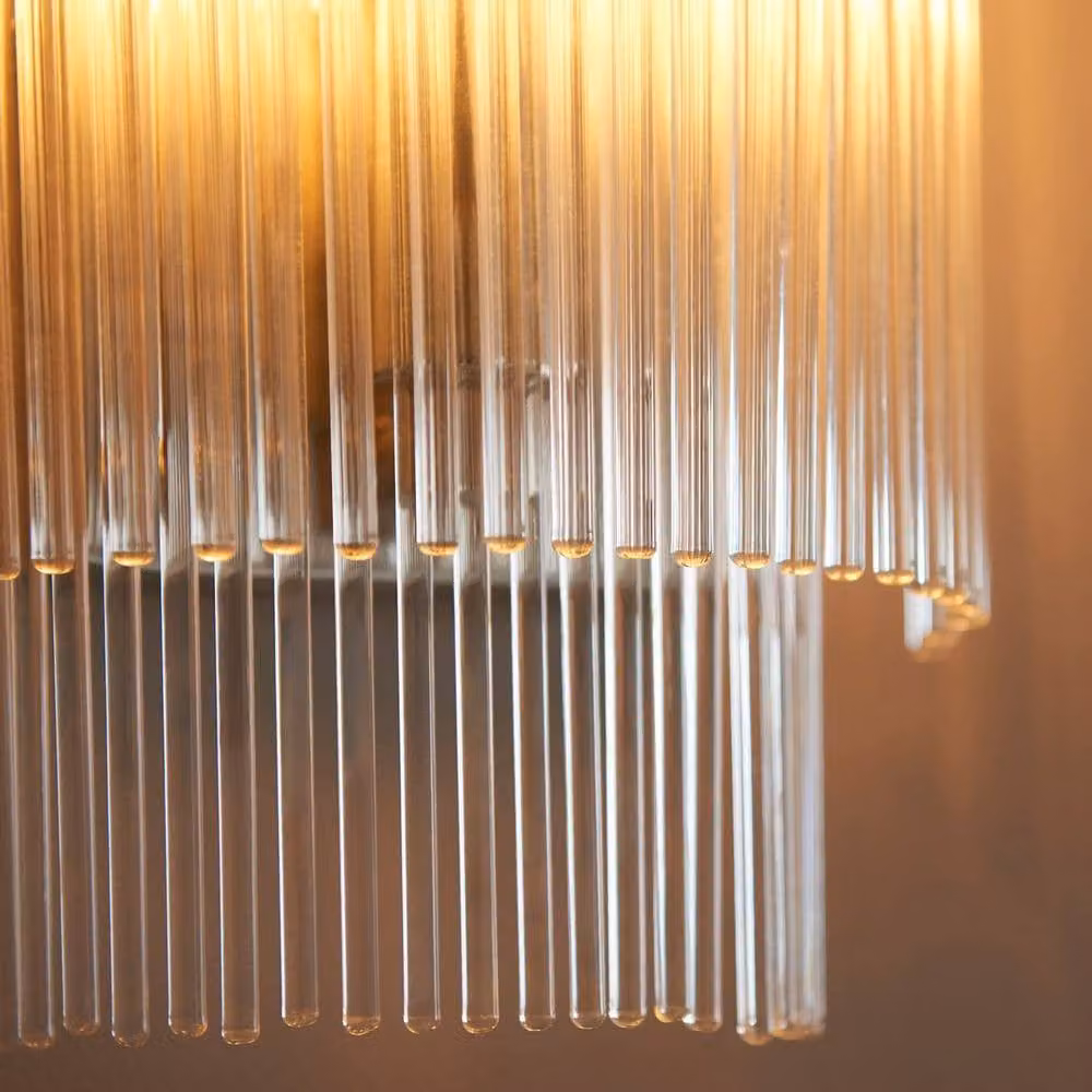 Netlighting Marietta Glass Shade Wall Lamp in Silver with Transparent Glass and Bright Nickel Finish – 3