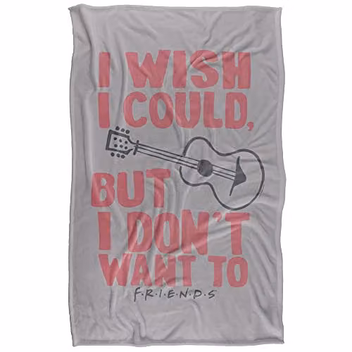 LOGOVISION Friends Phoebe Buffay Silky Touch Super Soft Fleece Throw Blanket, Grey and Multicolour, W: 91 cm, D: 147 cm