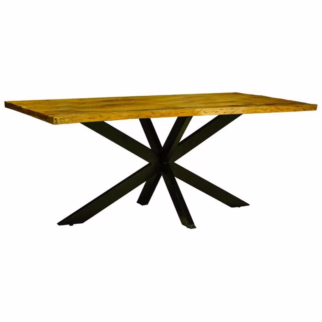 Jaipur Furniture Ltd Kerela Live Edge Dining Table in Brown Mango Wood and Black Iron, W: 180 cm, D: 90 cm, H: 76 cm – 2