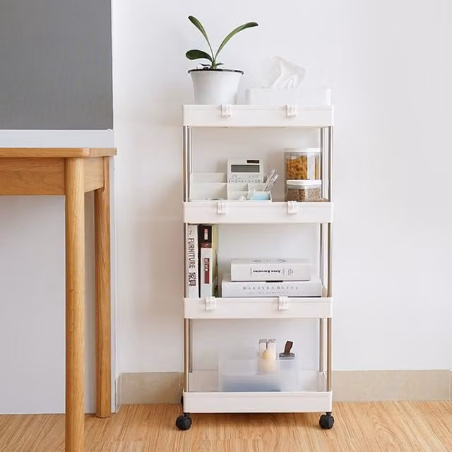 Lifeideas White Plastic Freestanding Storage Trolley
