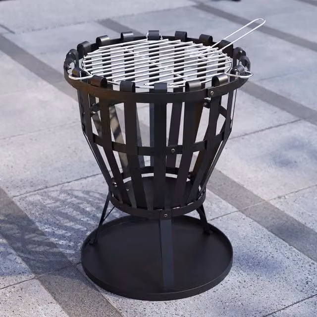 Vida Designs Black Steel Fire Basket Brazier