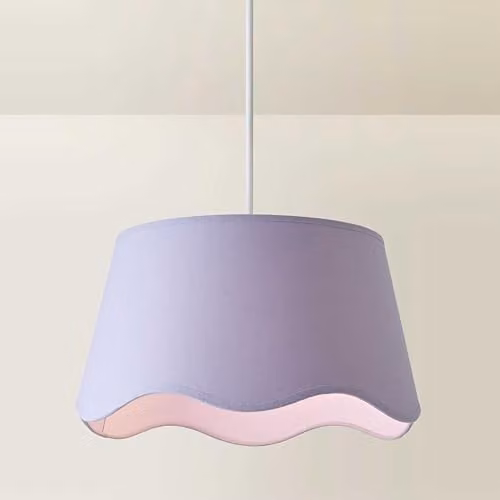 ValueLights Mabel Large Lilac Scallop Edge Linen Lamp Shade