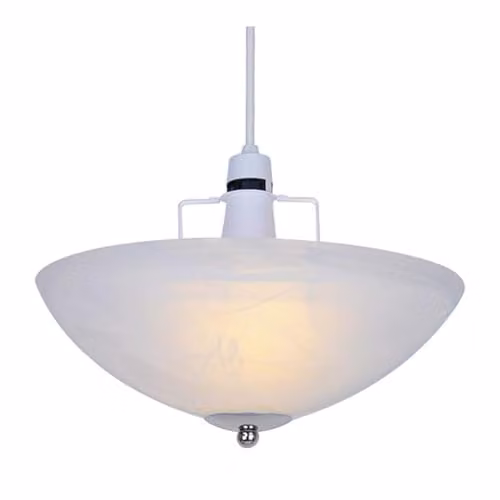 ValueLights White Alabaster Glass Dome Uplighter Ceiling Light Shade with Silver Chrome Gimble, Shade Width: 33.6 cm