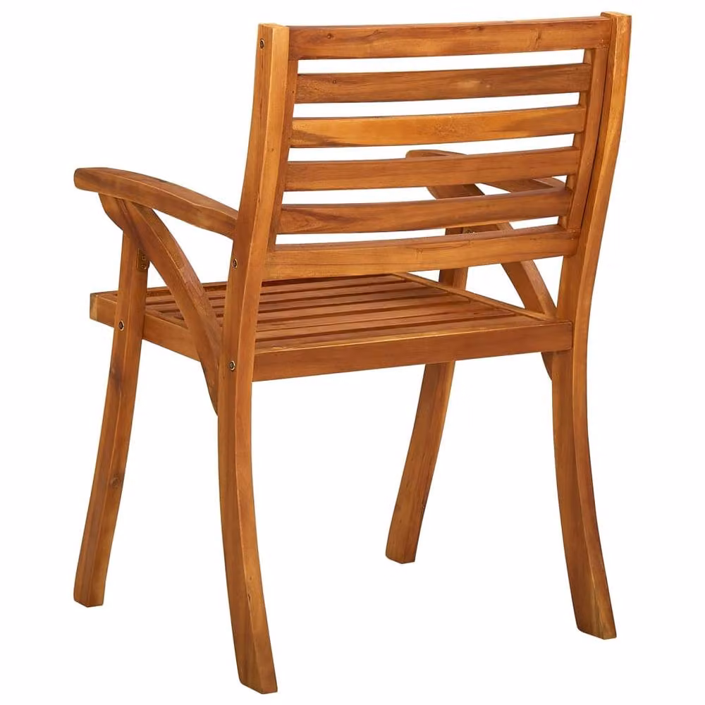 Berkfield Home Set of 6 Dense Garden Chairs in Brown Oiled Solid Acacia Wood – 3