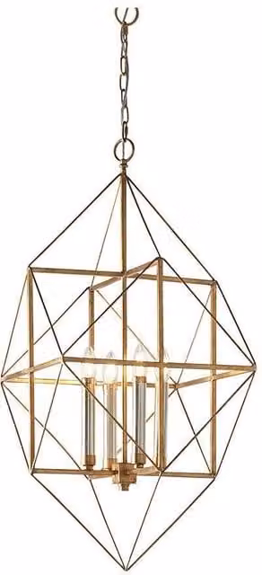 Netlighting PESCARA Modern Dimmable 4 Light Ceiling Pendant in Gold/Brass