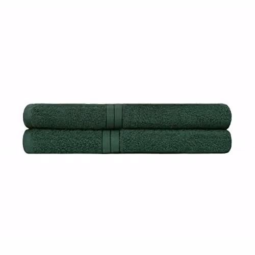 Brentfords 2 Pack of Green Cotton Terry Hand Towels, W/H: 50 x 50 cm – 1