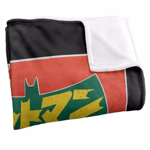 Warner Bros. Batman Robin Kanji Big Logo Super Soft Fleece Throw Blanket, Multicolour, W: 91.44 cm, D: 147 cm – 2