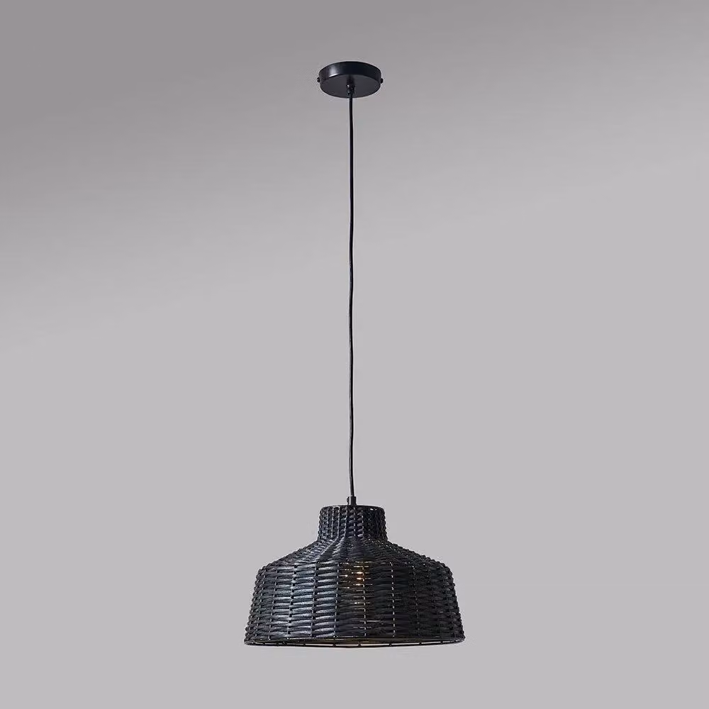 ValueLights Kora Black Rattan Pendant Ceiling Light – 2